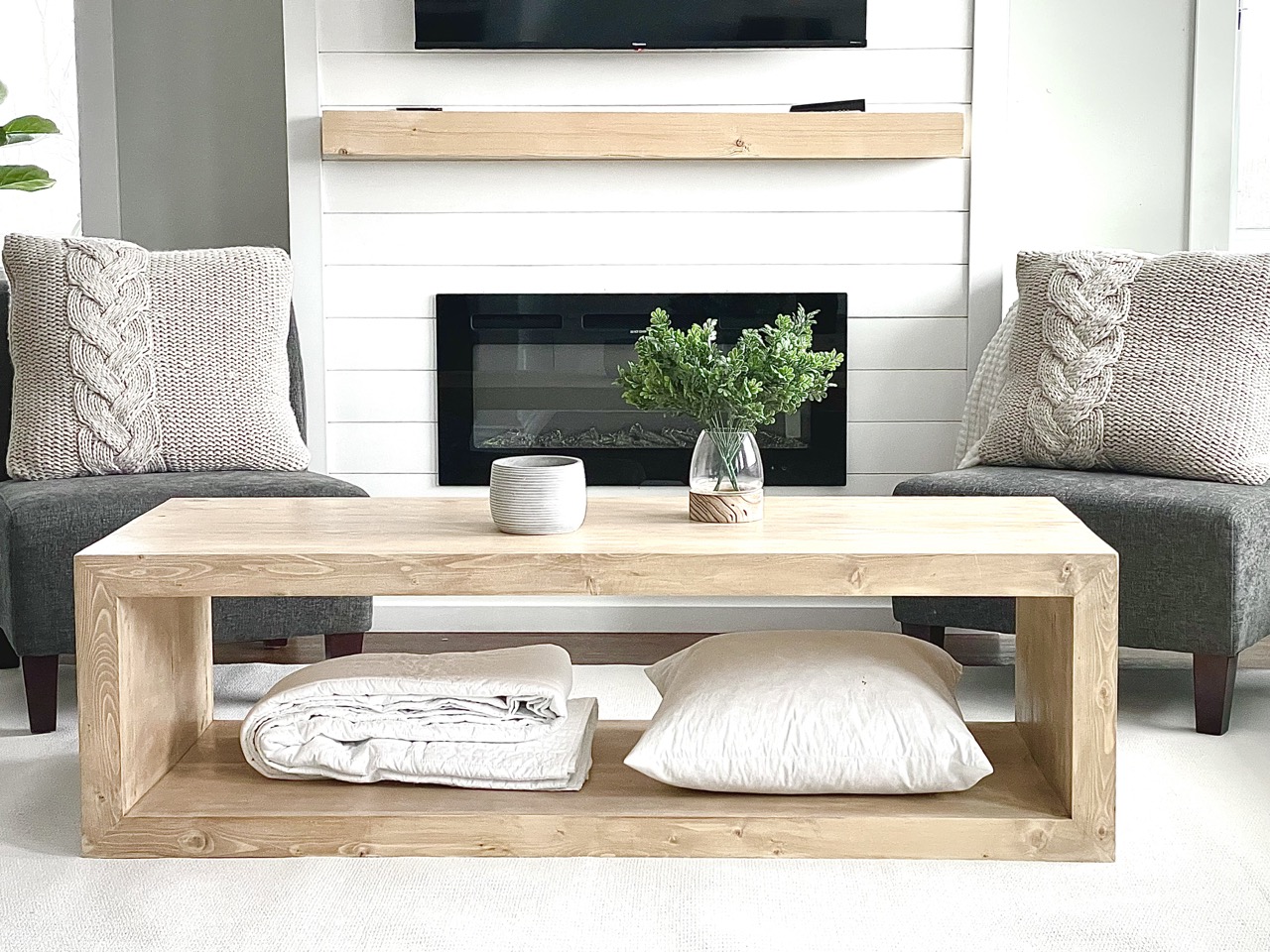 Waterfall Framed 60” Rectangle Coffee Table Ana White